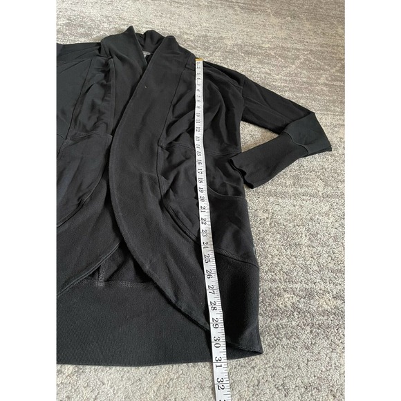 Eddie Bauer Womens M Cardigan Black Open Front Long L1 - Picture 5 of 9